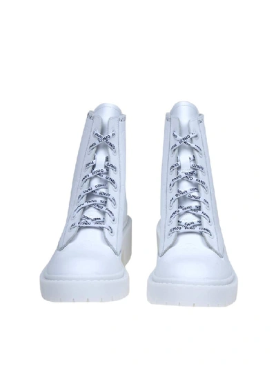 Shop Kenzo Anfibio Pike In Pelle Colore Bianco In Cuir