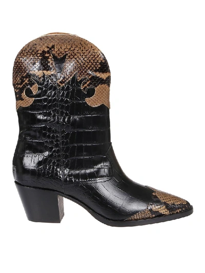 Shop Paris Texas Texano Python/cocco In Black/brown