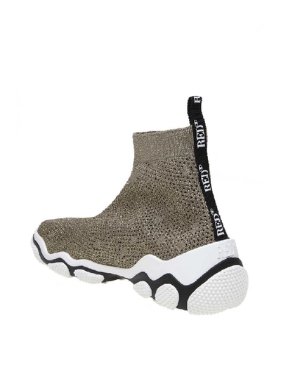 Shop Red Valentino Sneakers Glam Run In Knit Gold Color