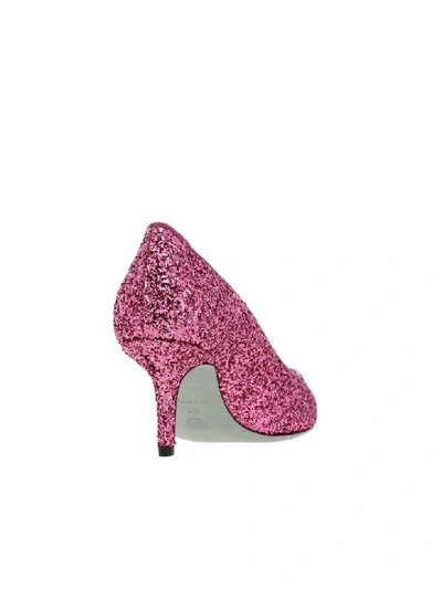 Shop Chiara Ferragni Pumps In Glitter Fabric In Pink