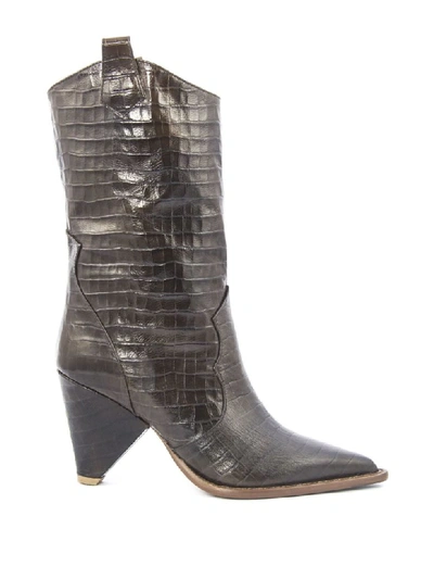 Shop Aldo Castagna Brown Leather Desi Boots In Marrone