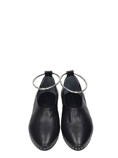 Shop Jil Sander Ballet Flats In Black Leather