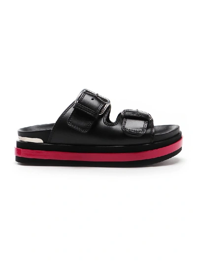 Shop Alexander Mcqueen Sandal Oversize In Blk/silver/orchid