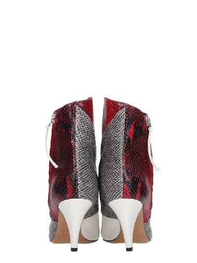 Shop Isabel Marant Latts High Heels Ankle Boots In White Leather