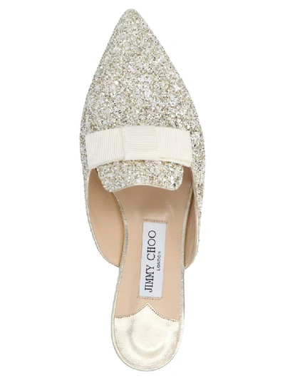 Shop Jimmy Choo Galaxy Flat Shoes In Gold