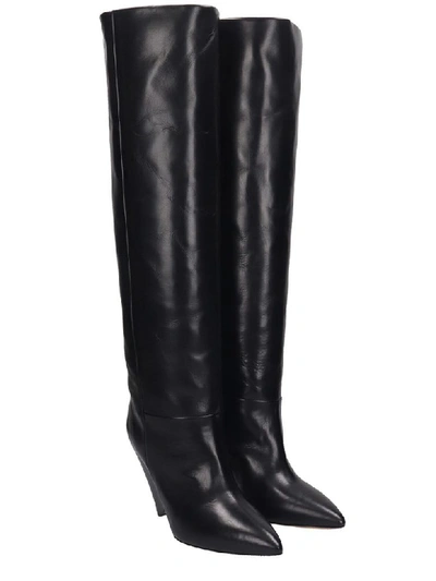 Shop Isabel Marant Lokyo High Heels Boots In Black Leather