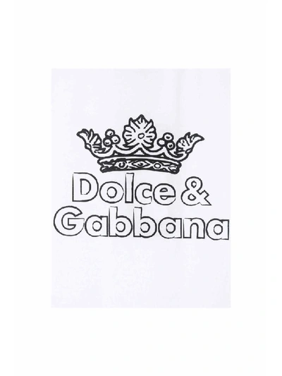 Shop Dolce & Gabbana Crown Cotton T-shirt In Bianco