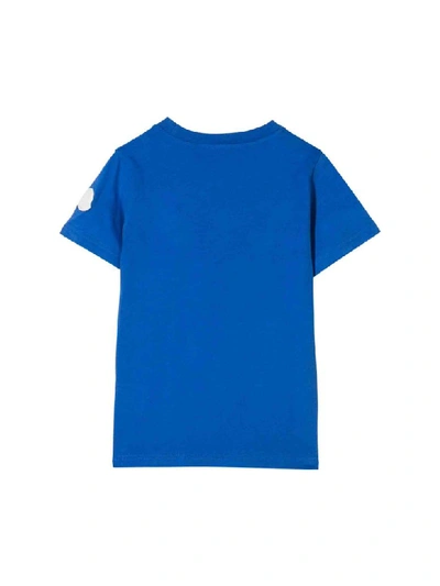 Shop Moncler Cotton T-shirt In Blu