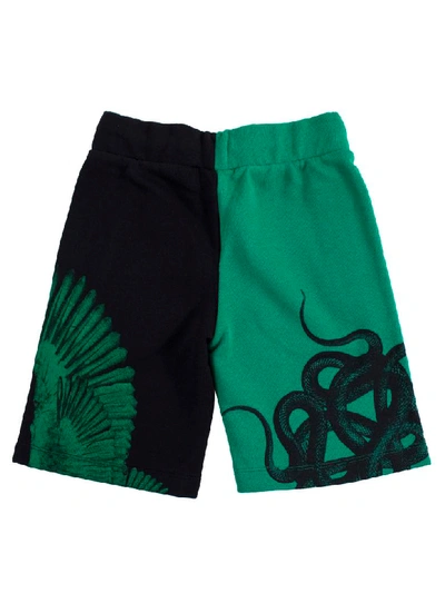 Shop Marcelo Burlon County Of Milan Printed Shorts In Black/green