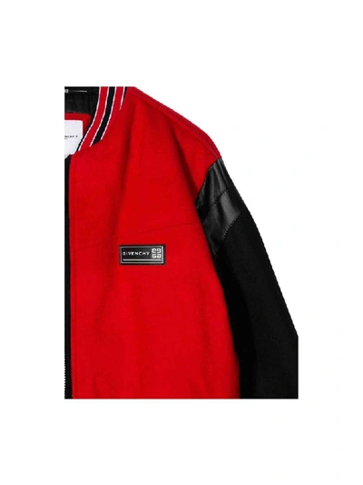 Shop Givenchy Bomber Style Jacket With Embroidery In Nero/rosso