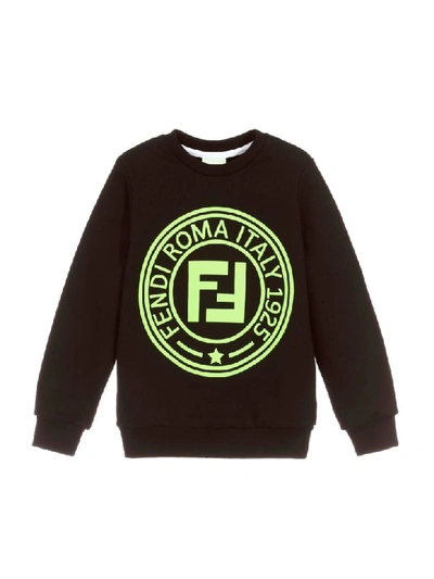 Shop Fendi Black Sweatshirt In Nero/giallo