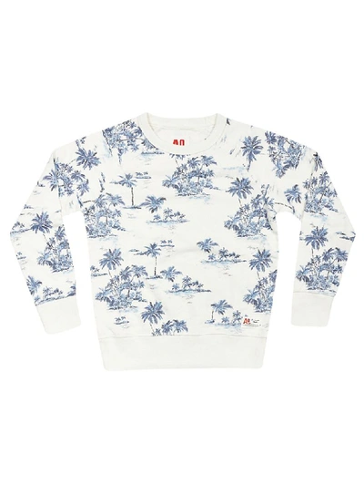 Shop Ao76 Palm Print Sweatshirt In White