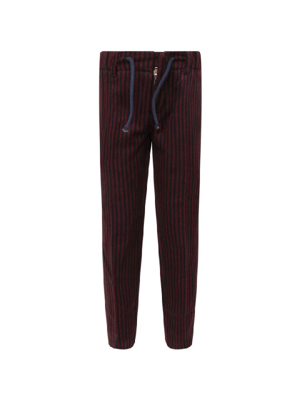 blue and red striped pants