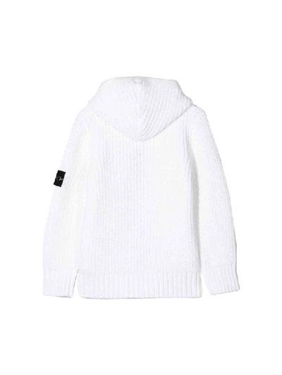 Shop Stone Island Junior White Sweatshirt In Bianco