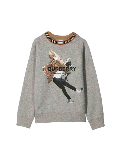 Shop Burberry Printed Sweatshirt In Grigio Melange