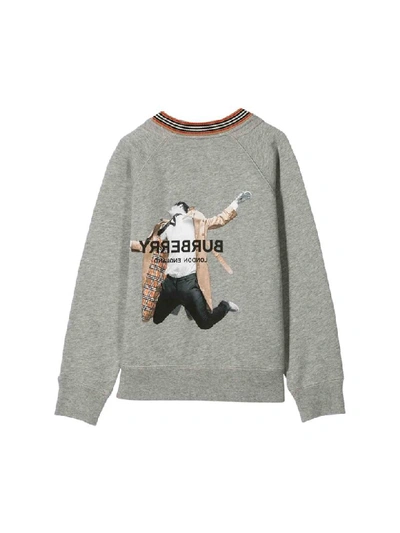 Shop Burberry Printed Sweatshirt In Grigio Melange