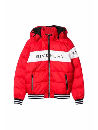 Shop Givenchy Hoodie Padded Jacket In Rosso