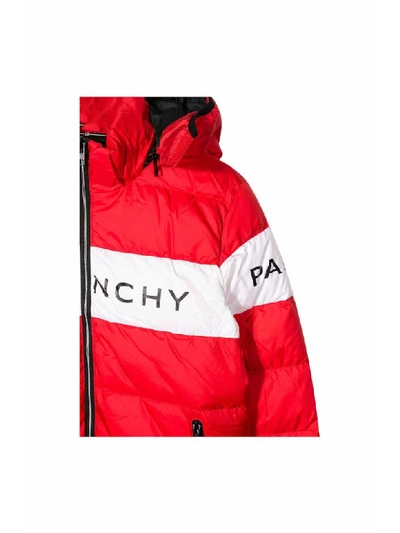 Shop Givenchy Hoodie Padded Jacket In Rosso