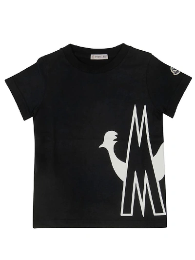 Shop Moncler Printed Short Sleeve T-shirt In Black