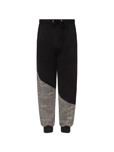 Shop Natasha Zinko Black Sweatpants For Boy With White Side Bands