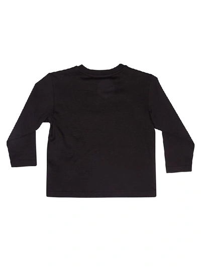 Shop Dolce & Gabbana Embroidered Logo Long Sleeve T-shirt In Black
