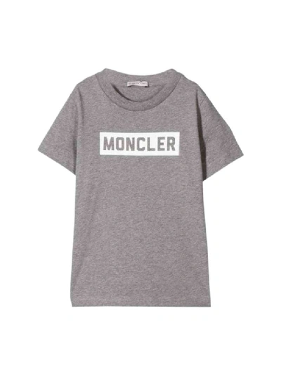 Shop Moncler Cotton T-shirt In Grigio