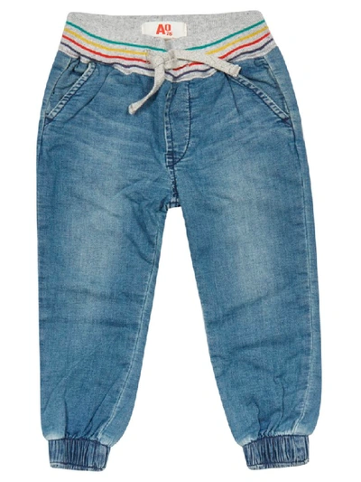 Shop Ao76 Denim Trousers In Blue