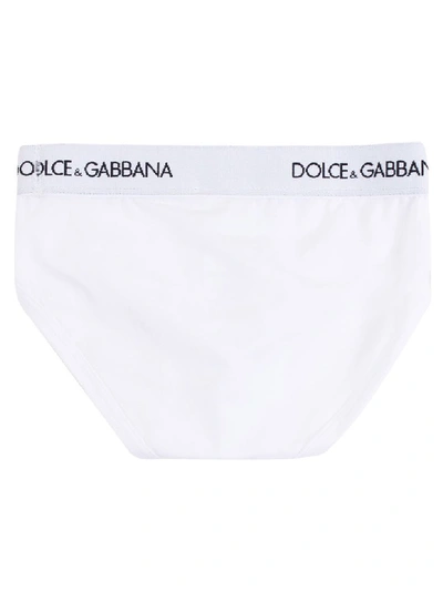 Shop Dolce & Gabbana Baby Set Two Underpants In Bianca