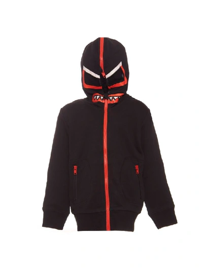 Shop Stella Mccartney Halloween Zip Up Hooded Sweatshirt In Black
