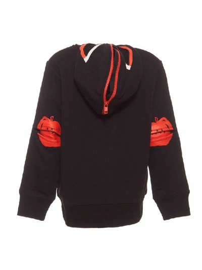 Shop Stella Mccartney Halloween Zip Up Hooded Sweatshirt In Black