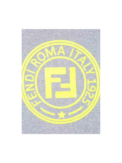 Shop Fendi Cotton T-shirt In Grigio Melange