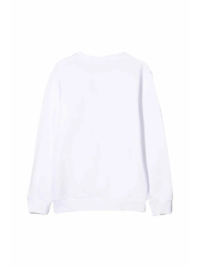 Shop Balmain Hoodless Cotton Sweatshirt In Bianco