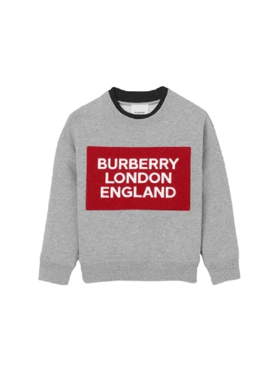 Shop Burberry Logo Sweatshirt In Grigio Melange