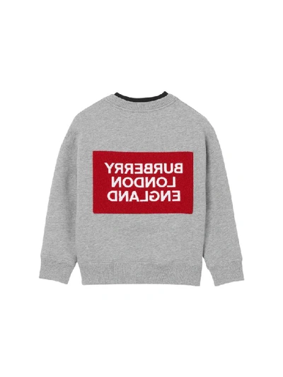 Shop Burberry Logo Sweatshirt In Grigio Melange