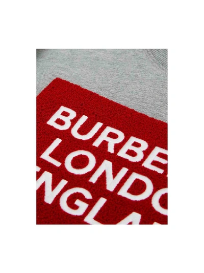 Shop Burberry Logo Sweatshirt In Grigio Melange