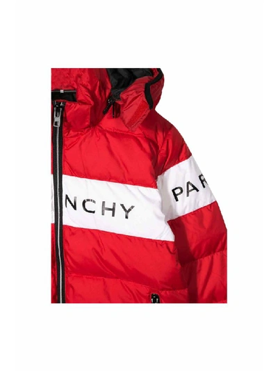 Shop Givenchy Hoodie Padded Jacket In Rosso
