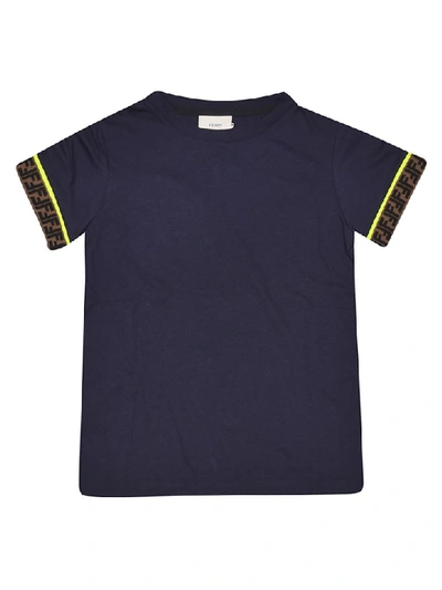 Shop Fendi Ff Short Sleeve T-shirt In Blue