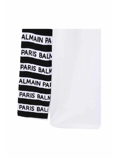 Shop Balmain Cotton T-shirt In Bianco