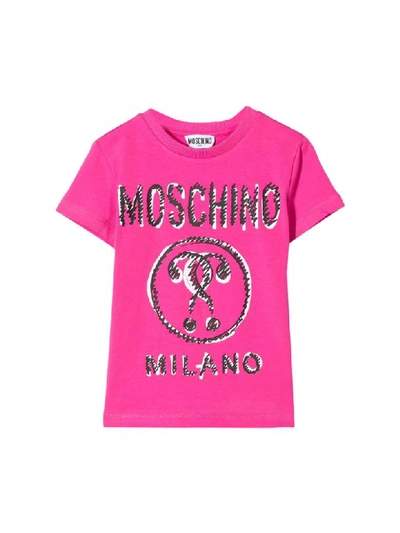 Shop Moschino Printed T-shirt In Fucsia