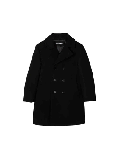 Shop Dolce & Gabbana Black Coat In Nero