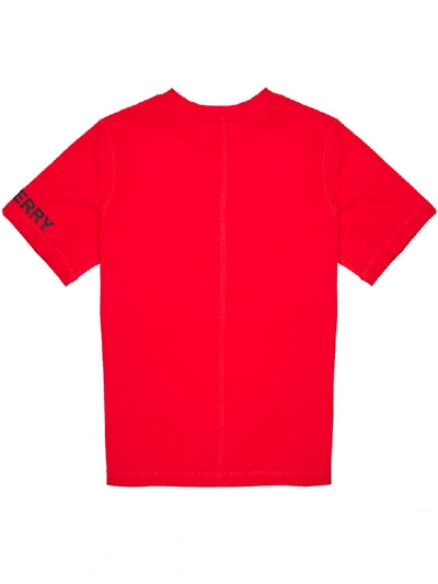 Shop Burberry London Logo T-shirt In Bright Red