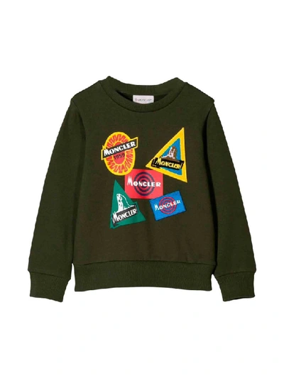 Shop Moncler Teen Green Military Sweater In Verde
