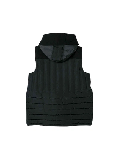 Shop Burberry Gray And Black Vest In Charcoal