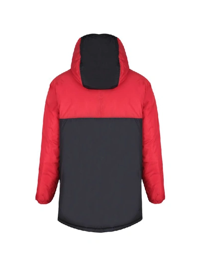 Shop Gucci Blu And Red Padded Jacket For Boy