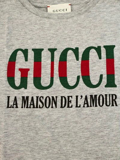Shop Gucci Grey Cotton Jersey T-shirt In Grigio