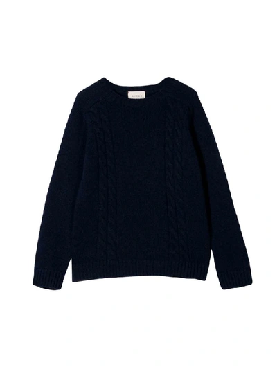 Shop Gucci Blue Sweater In Unica