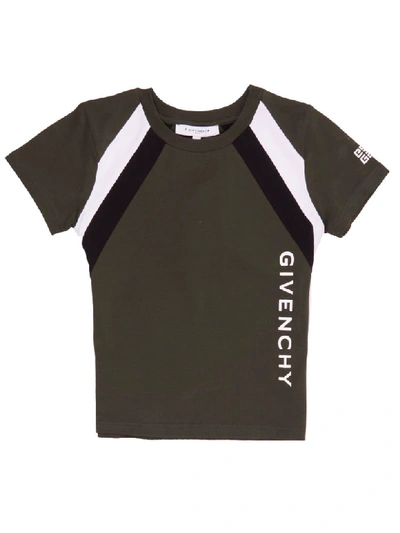 Shop Givenchy Logo Tee Shirt In Kaki