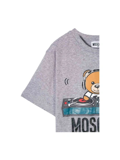 Shop Moschino T-shirt Dj Bear In Grigio