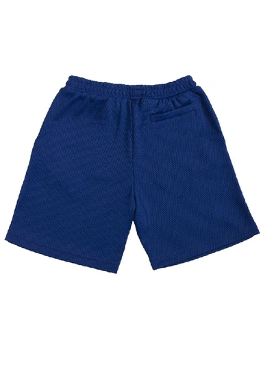 Shop Kenzo Logo Print Shorts In Blue