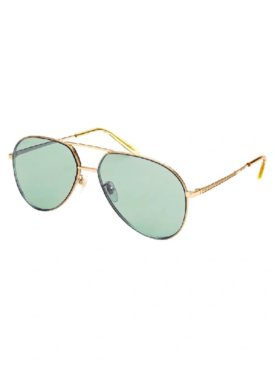 Shop Gucci Sunglasses In Gold Gold Green